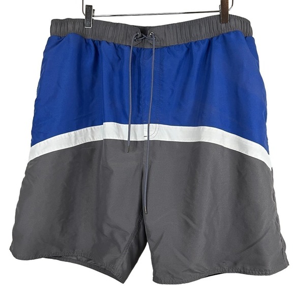 True Nation Board Shorts Men's Size 1XL Blue White & Gray - Picture 1 of 6